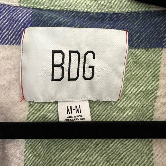 BDG Urban Outfitters purple and green plaid thick oversized flannel - Picture 2 of 6